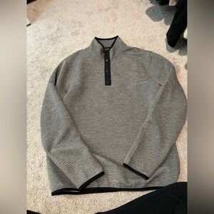 J. Crew Men's Gray Zip-Up Mock Neck Sweater